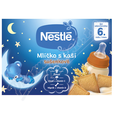 NESTLÉ Mlíčko s kaší sušenkové 2x200ml 6M+