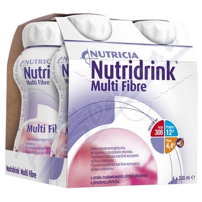 Nutridrink Multi Fibre s přích.jahodovou 4x200ml