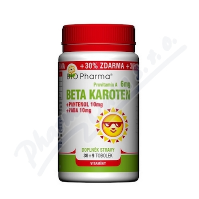 Beta Karoten 6mg+Pantenol 10mg+PABA10mg tob.100+30