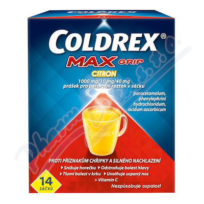Coldrex MAXGrip Citron 1000mg/10mg/40mg por.plv.14