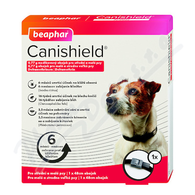 Canishield 0.77g obojek pro střední +malé psy 48cm