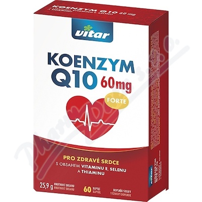 Vitar Koenzym Q10 Forte 60mg+Se+vit.E+thiam.cps.60