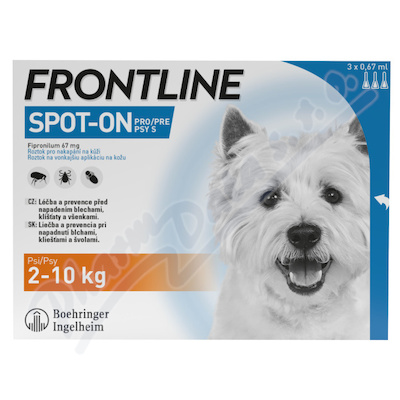 Frontline Spot On Dog 2-10kg pipeta 3x0.67ml