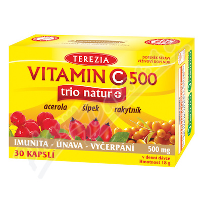 TEREZIA Vitamin C 500mg trio natur+ cps.30