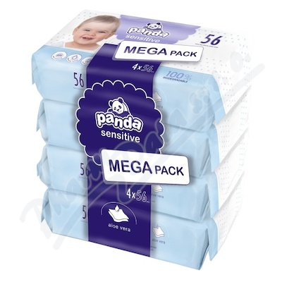 Panda vlhčené ubrousky sensitive 4x56ks