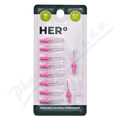 HERBADENT HERo mezizub.kartáček 0.7mm růžový 10ks