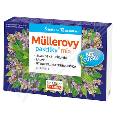 Müllerovy pastilky mix bez cukru 3x12ks ZP