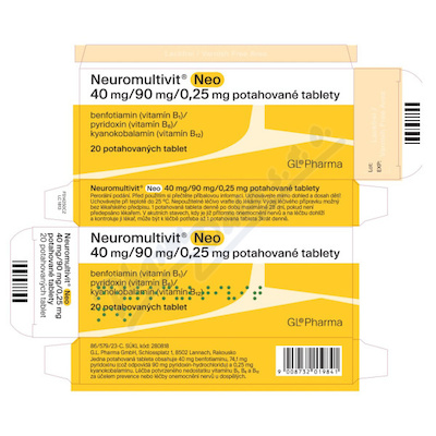 Neuromultivit Neo 40mg/90mg/0.25mg tbl.flm.20