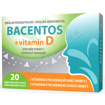 BACENTOS + vitamín D orální probiotikum tbl.20