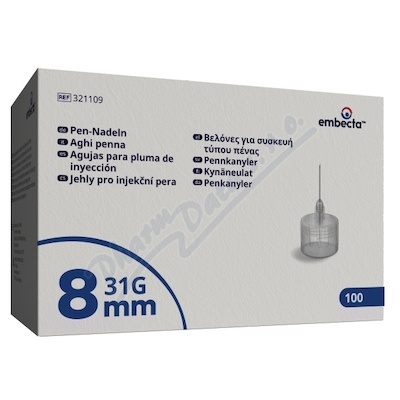 Embecta Jehly pro injekční pera 8mm 31G 100ks