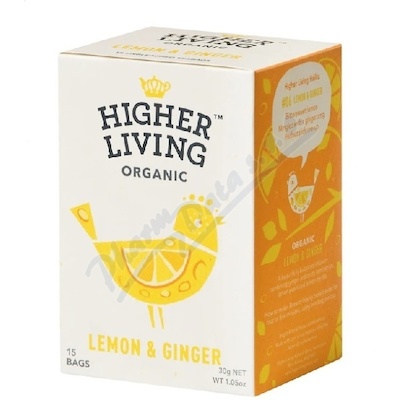 Higher Living čaj citrón a zázvor BIO 15x2g