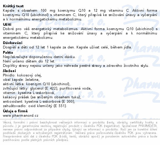 Pharma Nord Bioaktivní Q10 Uniqinol 100mg cps.30