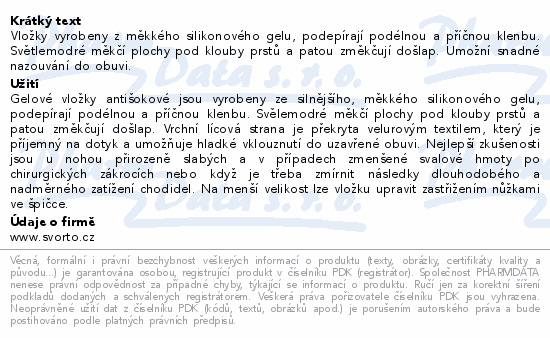 svorto 125 Gelové vložky antišok s velurem 43-44