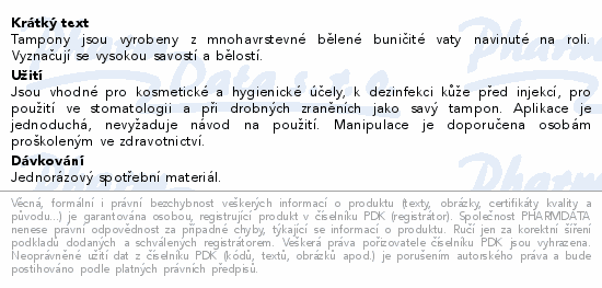 Vata buničitá dělená 40x50mm/2x500ks Steriwund