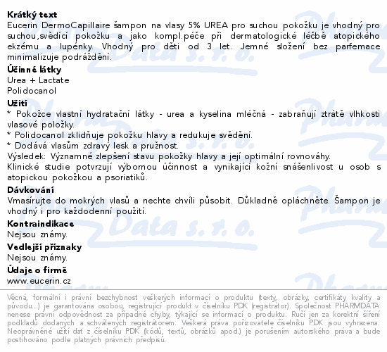 Eucerin DermoCapillaire 5% Urea šampon 250ml
