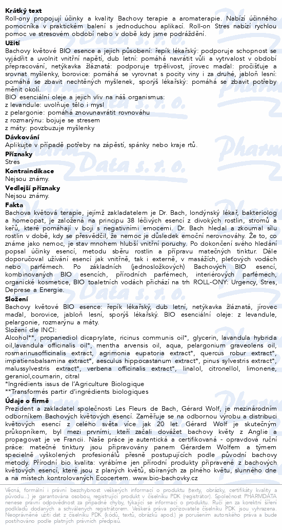 BIO Bachovky Stres roll-on 10ml