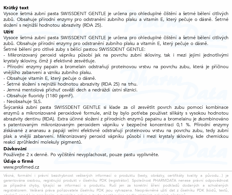 Swissdent GENTLE bělicí zubní pasta 100ml 190002