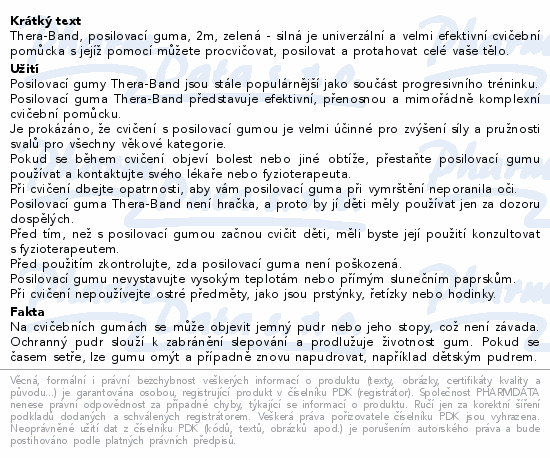 TheraBand Posilovací guma 2m zelená 2.1kg