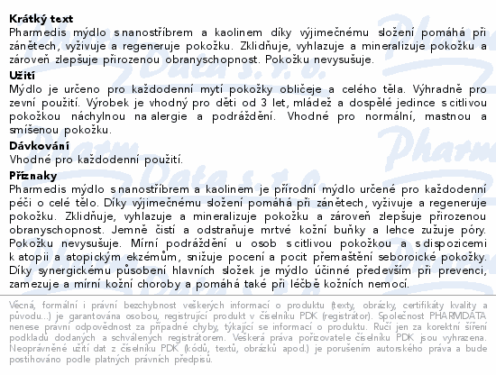 PHARMEDIS mýdlo s nanostříb.+kaolinem tekuté 500ml