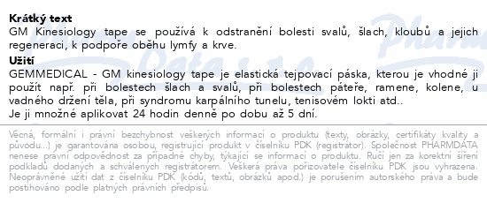 GemMedical kinesiology tape 5cmx5m tělový