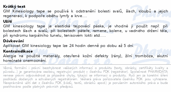 GM kinesiology tape 5cmx5m růžový