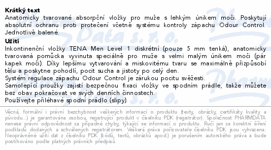 TENA Men Level 1 ink.vložky 12ks 750661