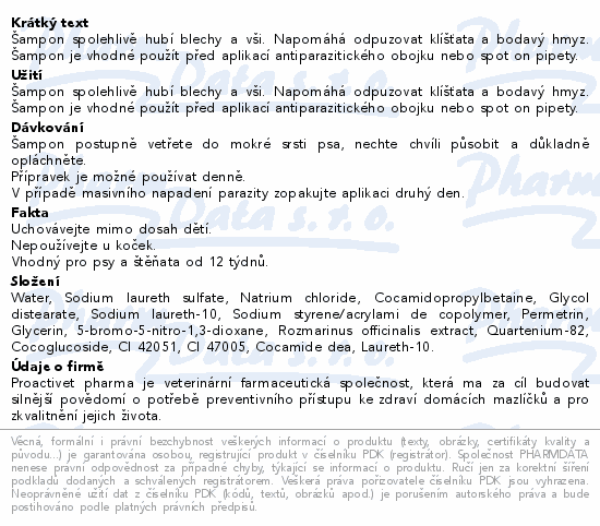 Proactivet Antiparazit Derma šampon 250ml