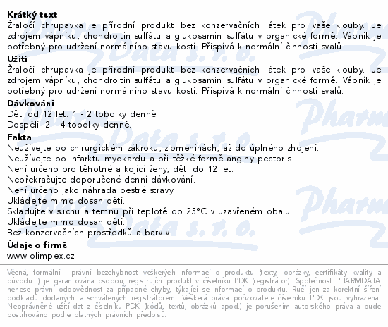 Žraločí chrupavka Cartilage 100 tobolek