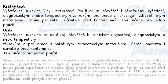 VinylDona ruka.vyšetř.vinyl.bezpraš.vel.L 100ks