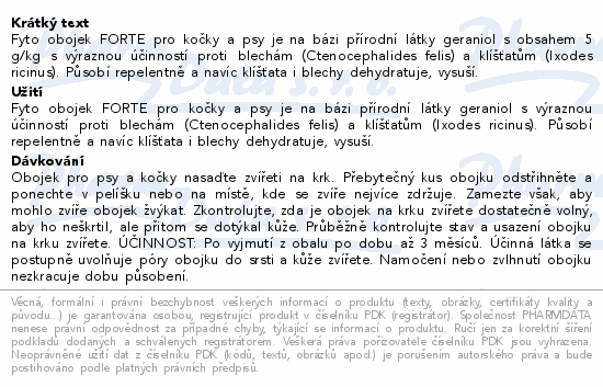 PET HEALTH CARE Fyto obojek FORTE pro psy a kočky