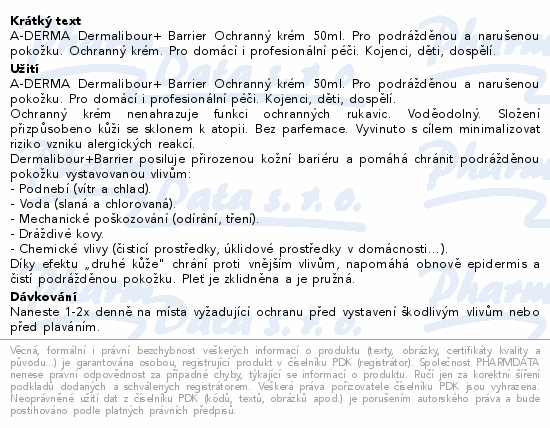 A-DERMA Dermalibour+ Barrier Ochranný krém 100ml