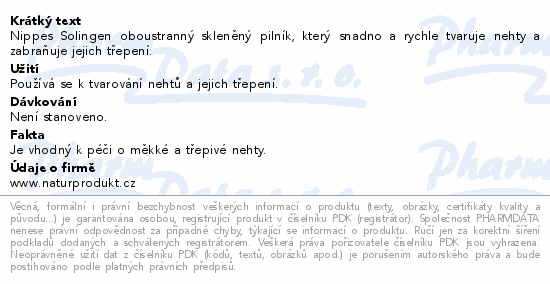 Nippes pilník skleněný na nehty duhový 14cm