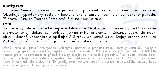 Walmark Sinulan Express Forte nosní sprej 15ml