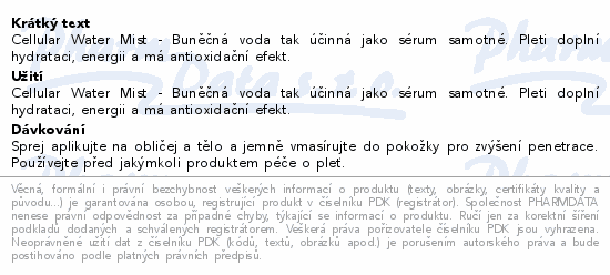 ESTHEDERM Cellulaire Water Mist 200ml