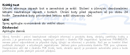 PEO deodorační sprej do bot 150ml