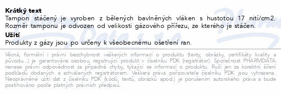 LINON tampon z gázy stáčený nester. 20/19cm 100ks