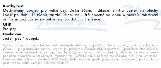 Canishield 1.04g obojek pro velké psy 65cm