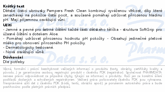 Pampers Fresh&Clean čistící ubrousky 52ks
