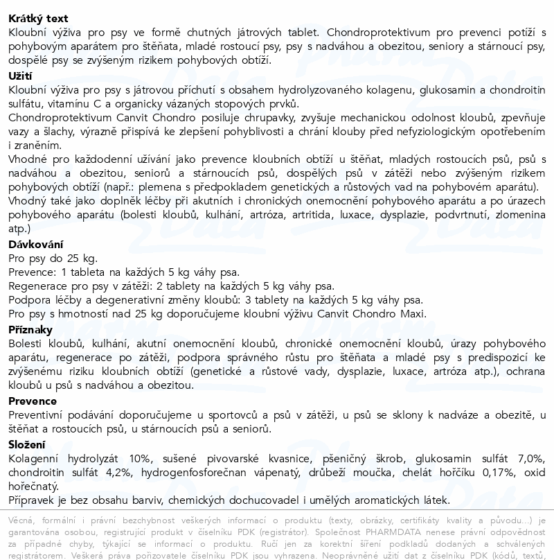 Canvit Chondro pro psy ochucené tbl.100