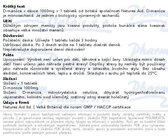 D-manóza 1000mg tbl.60