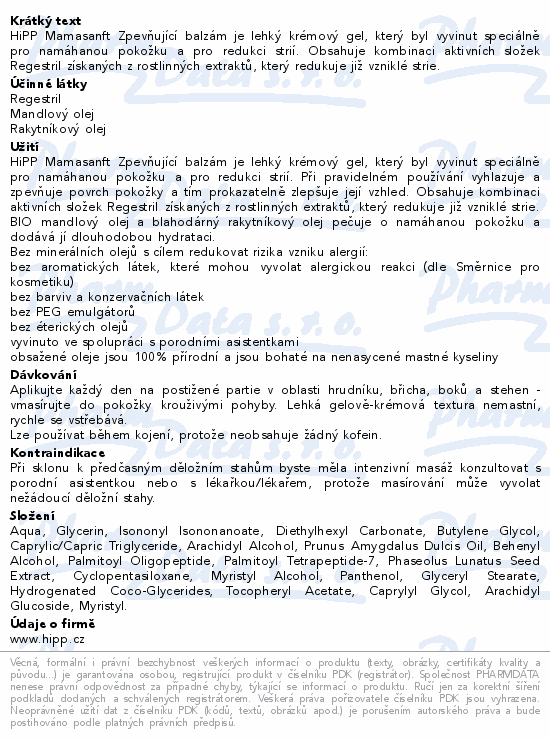 HiPP MAMASANFT Zpevňující balzám 150ml