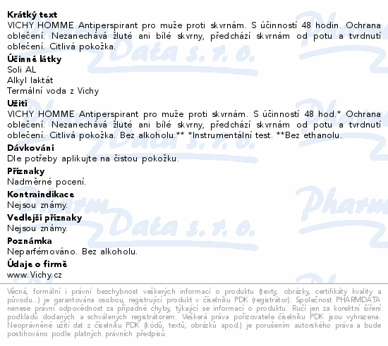 VICHY HOMME antiperspirant roll-on 50ml