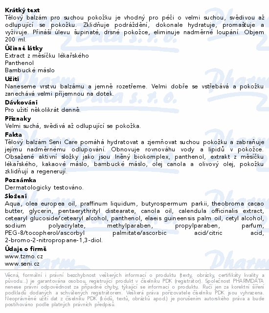 Seni Care regenerační tělový balzám 200ml