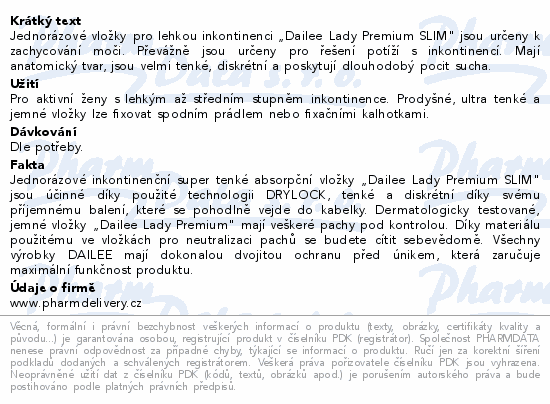 Dailee Lady Premium Slim EXTRA inko.vložky 28ks