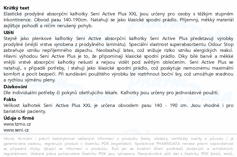 Seni Active Plus inkon.plen.kalhotky XXL 10ks