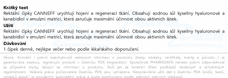 CANNEFF SUP rektální čípky 5ks