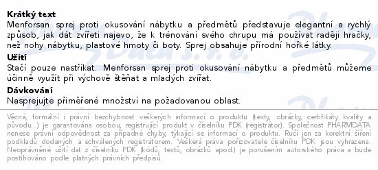 Menforsan Sprej proti okus.nábytku pro psy 125ml