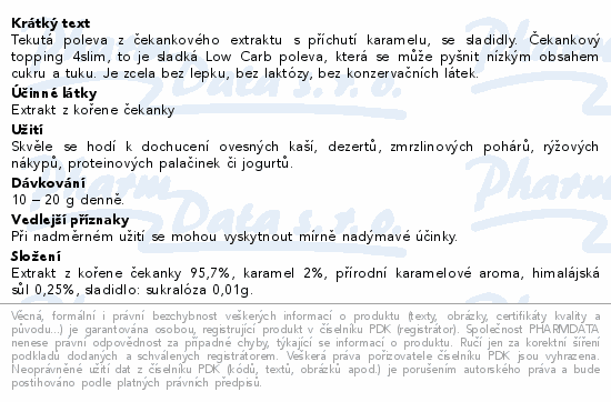 4Slim Čekankový topping slaný karamel Premium 330g