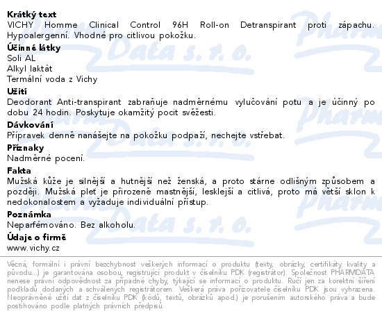 VICHY HOMME Clinical Control detranspirant 50ml