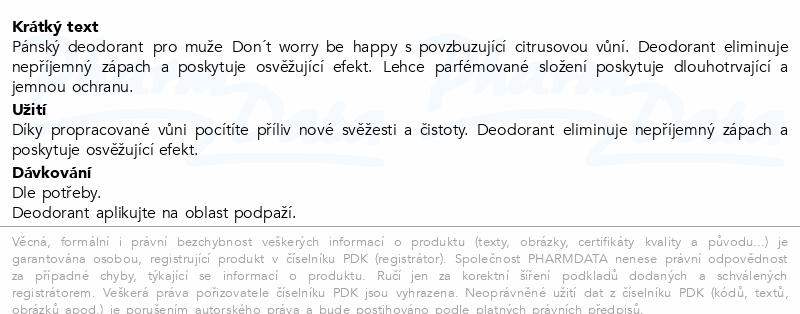 Dermacol Men Agent Dont worry be happy deo 150ml